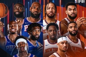 预热启动！NBA官推晒揭幕战海报：76人五星阵容对决尼克斯冠军首发