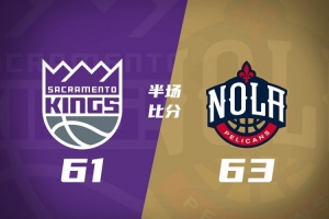 鹈鹕上半场63-61压制国王 费尔斯13+6 阿卡夫21+6 亨特15分